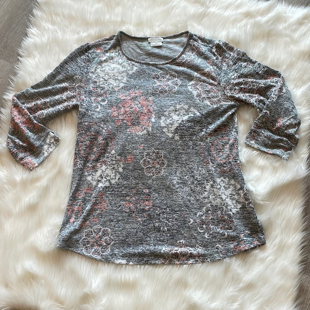 Floral Medium Vanheusen 3/4 sleeve Top